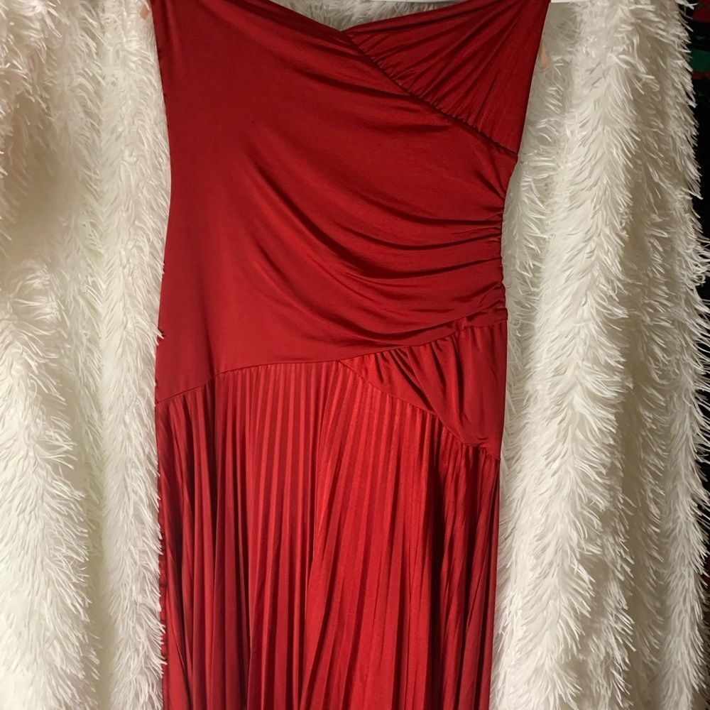 Red Pleated Dress